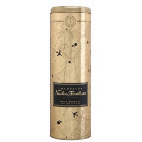 Champagner Nicolas Feuillatte Geschenkdose Kompass Gold für Brut Reserve